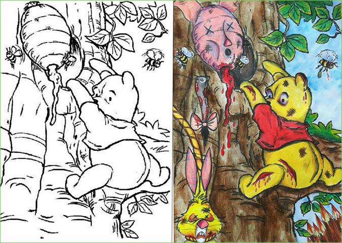 Coloring Book Corruptions: what happens when you let adults loose on a  Disney coloring book